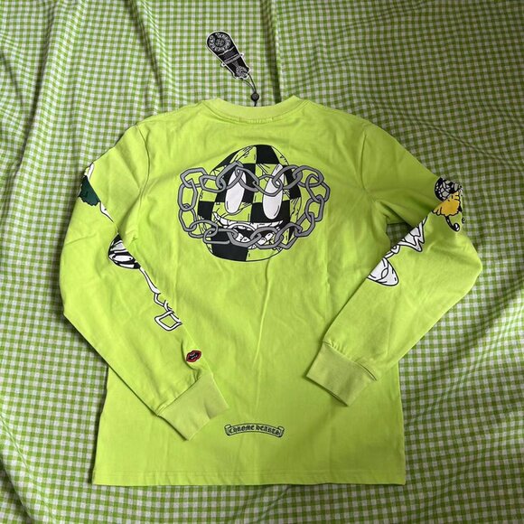 Tシャツ・カットソー Chrome Hearts Matty Boy Link L/S T-shirt Lime Green Chrome Hearts Matty Boy Link T-shirt Lime Green Men's - US